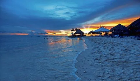 Sunset on Curacao Stock Photos