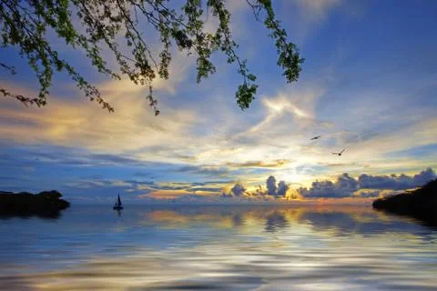 Sunset Curacao Stock Photos