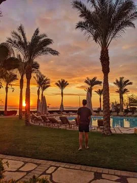 Sunset in Dahab, Egypt Fotos de archivo