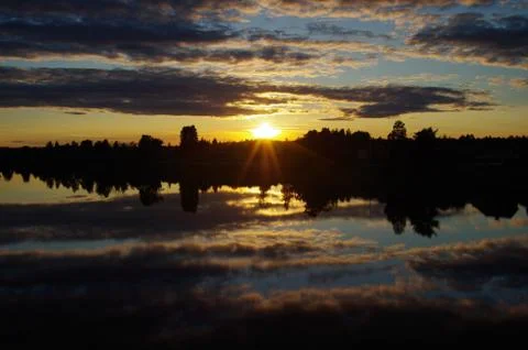 Sunset in Dalarna Stock Photos