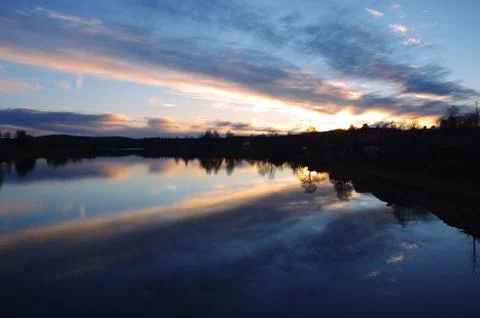 Sunset in Dalarna Stock Photos