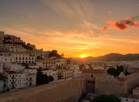 Sunset in Dalt Vila,Ibiza,Spain Stock Photos
