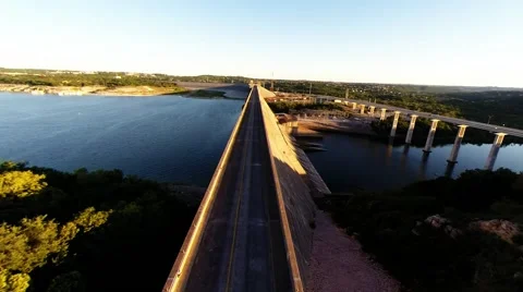 Sunset at the Dam high over looking Stockbeeldmateriaal 42356894