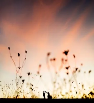 Sunset dancing Foto stock