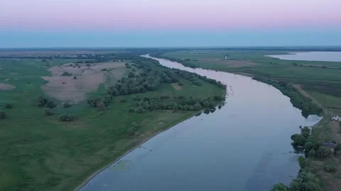 Sunset in the Danube Delta at Mila 23 Romania Stock Footage 228102903