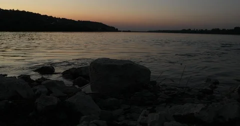Sunset at Danube river Stock Footage 95406029