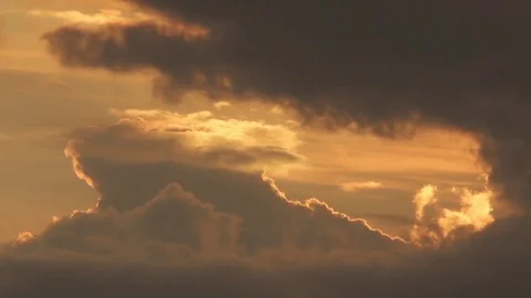 Sunset with dark clouds-detail Stock Footage 76757690