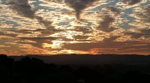 Sunset dark clouds Stock Footage 11819593