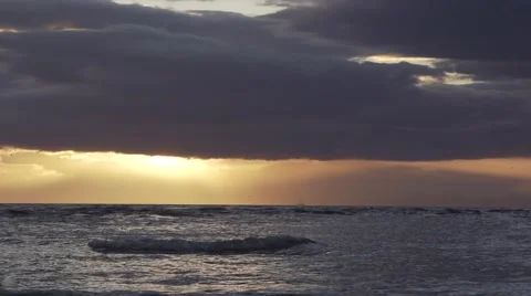 Sunset with dark clouds Stock Footage 52562319