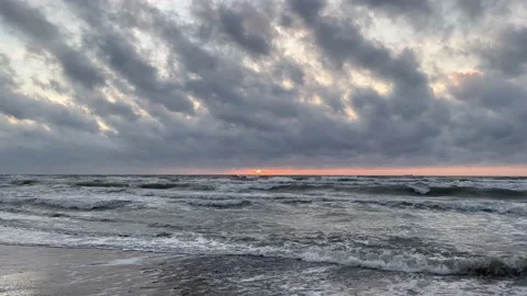 Sunset in dark clouds Stock Footage 218194937