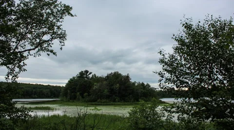 Sunset as dark clouds move in Stock Footage 40432684