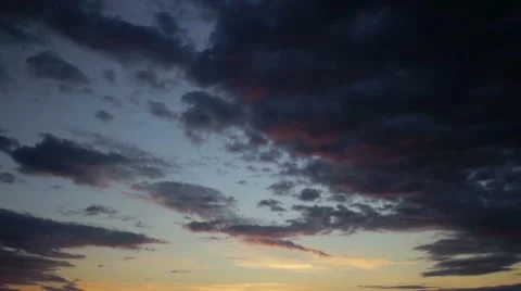 Sunset Dark Clouds Time Lapse Stock Footage 8563189