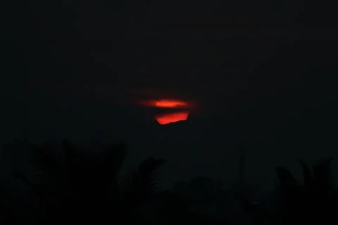 Sunset in dark Stock Photos