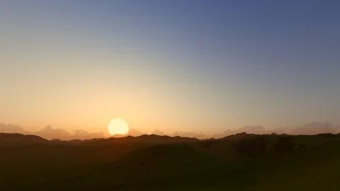 Sunset dawn clear sky 3D render イラスト素材
