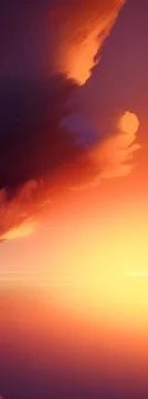 Sunset dawn clouds in fantasy style on soft dark background. Stockillustratie