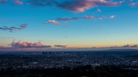 Sunset Day To Night Timelapse of Los Angeles Stock Footage 47454795