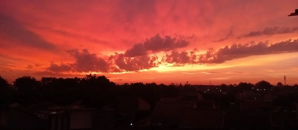 Sunset in the day Foto stock