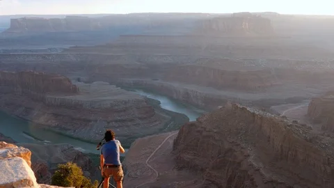 Sunset at Dead Horse Point State Park Stock Footage 93551045