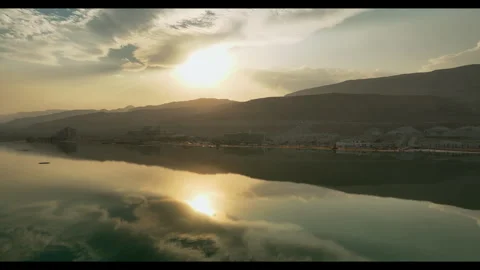 Sunset on the Dead Sea (Hotel) Stock Footage 270180693
