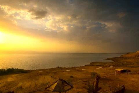 Sunset at Dead sea 写真素材