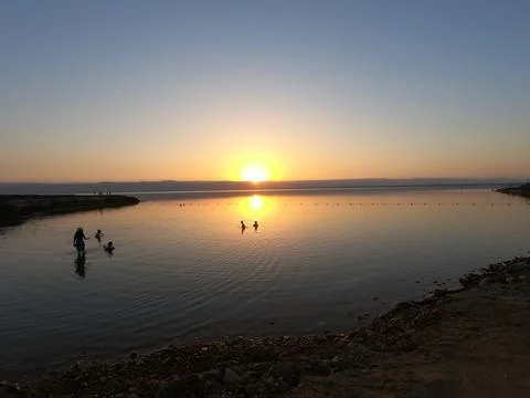 Sunset at the Dead Sea Stock Photos