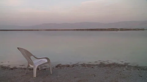 Sunset on the Dead sea - time lapse Stock Footage 532412