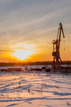 Sunset in December Stock-Fotos