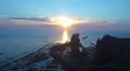 Sunset at deep sea island Helgoland HD Footage