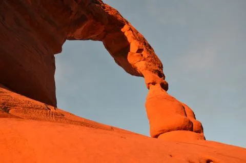 Sunset at Delicate Arch Stock Photos