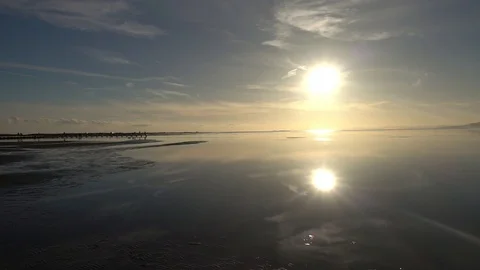 Sunset in Delta del ebre, Tarragona Stock Footage 101221170