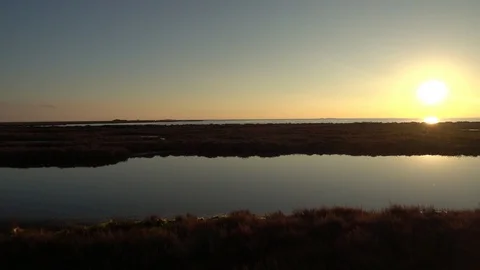 A sunset in the delta del ebro of Tarragona Video stock 100963531