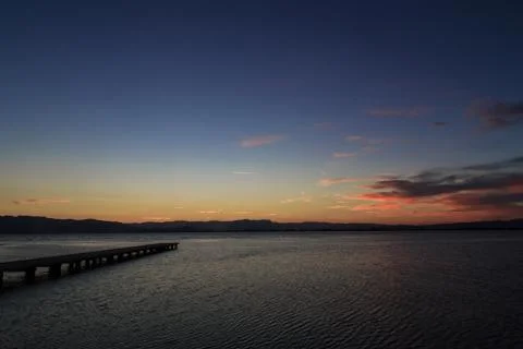 Sunset in delta ebro Stock Photos