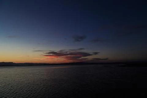 Sunset in delta ebro Foto stock