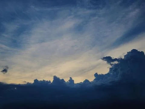 Sunset with dense clouds Stock Photos