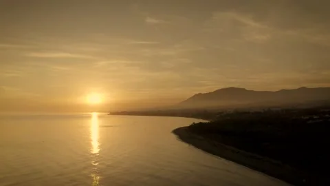 Sunset Descent Stock Footage 142810378