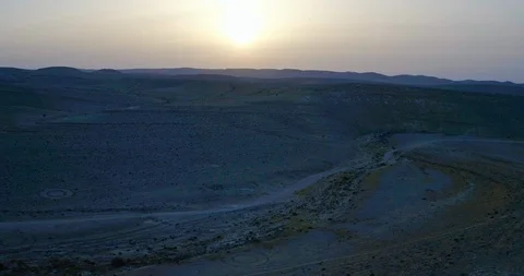 Sunset in the Desert - Aerials Stock Footage 113120325