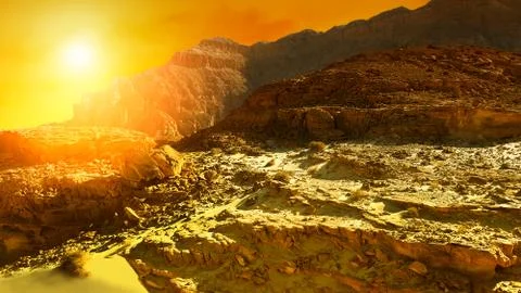 Sunset in Desert Arava Stock Photos