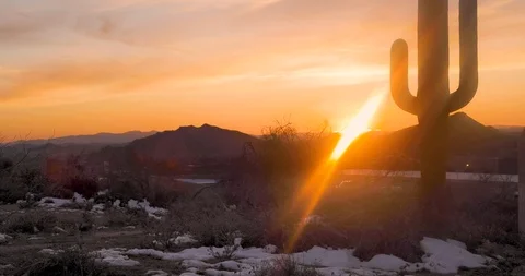 Sunset at the Desert During the Winter. Stock Footage 104231080