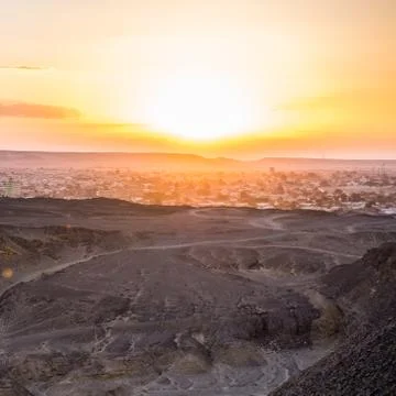 Sunset in the desert in Egypt Foto stock