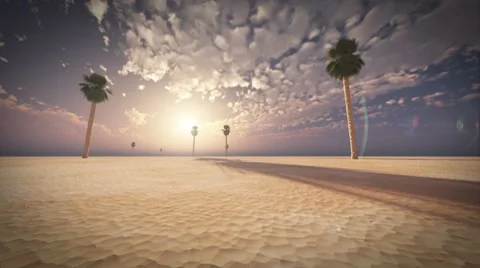 Sunset in desert Stock Footage 8648628