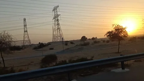 Sunset on desert Stock Footage 155780482