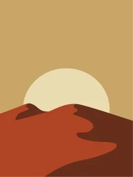 Sunset in the desert Illustrazione stock