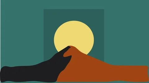 Sunset in the desert Stock Illustration