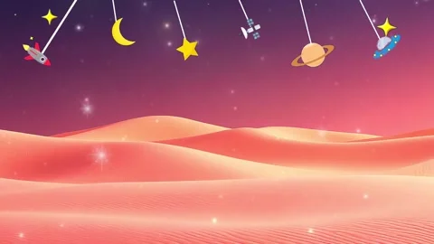 Sunset Desert Landscape: Dunes and soft light pastel coloring Stock Footage 317968368