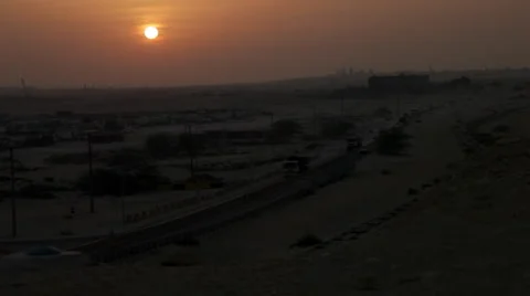 Sunset on desert in Middle East Video stock 58622078