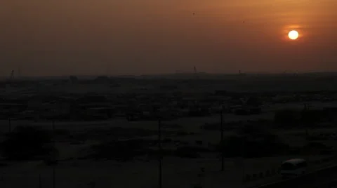 Sunset on desert in Middle East Stock Footage 58622081