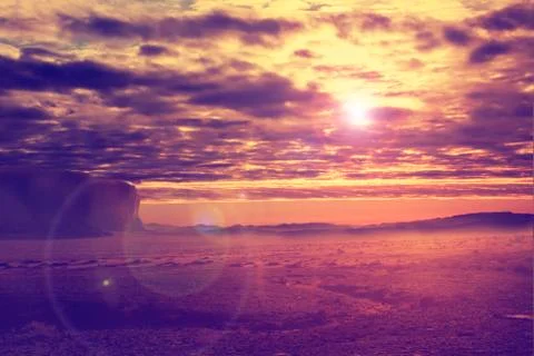 Sunset in the desert Foto stock