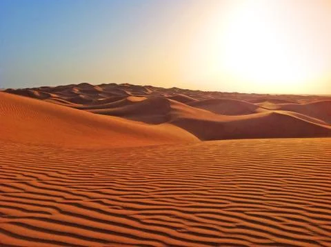 The sunset in the desert. Foto stock