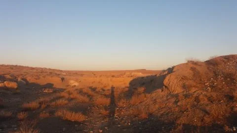 Sunset in the desert Stock Photos