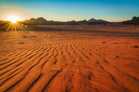 Sunset in the desert Stock Photos